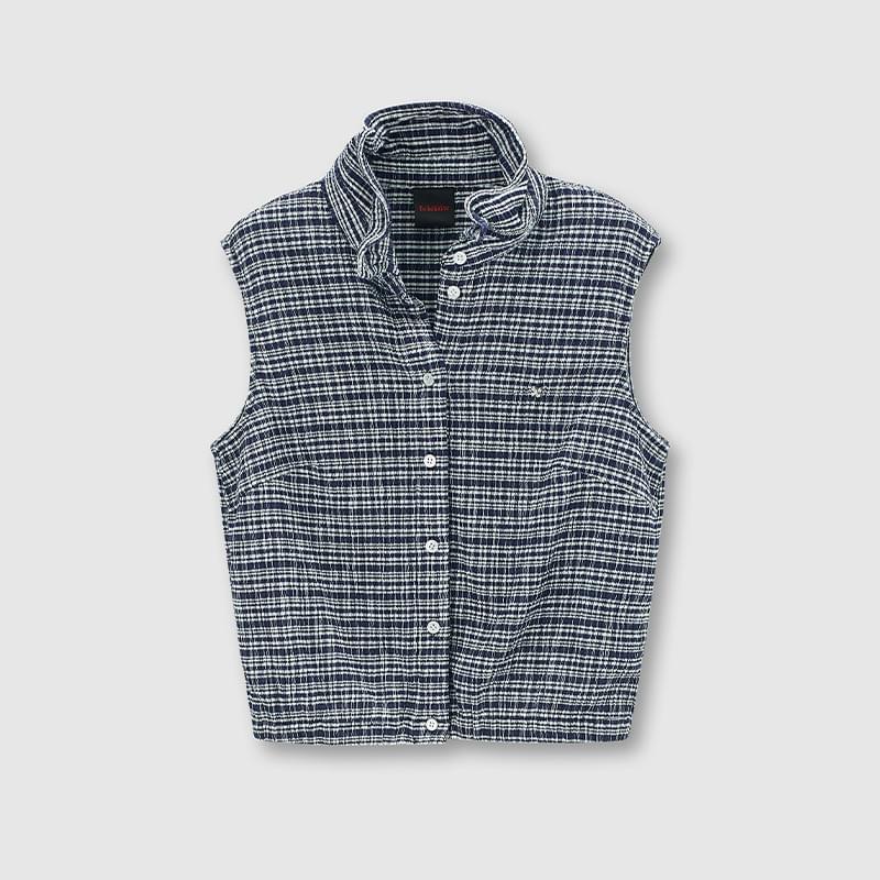 tokokkino「Cold Vest」Plaid Vest * Imported Japanese Fabric