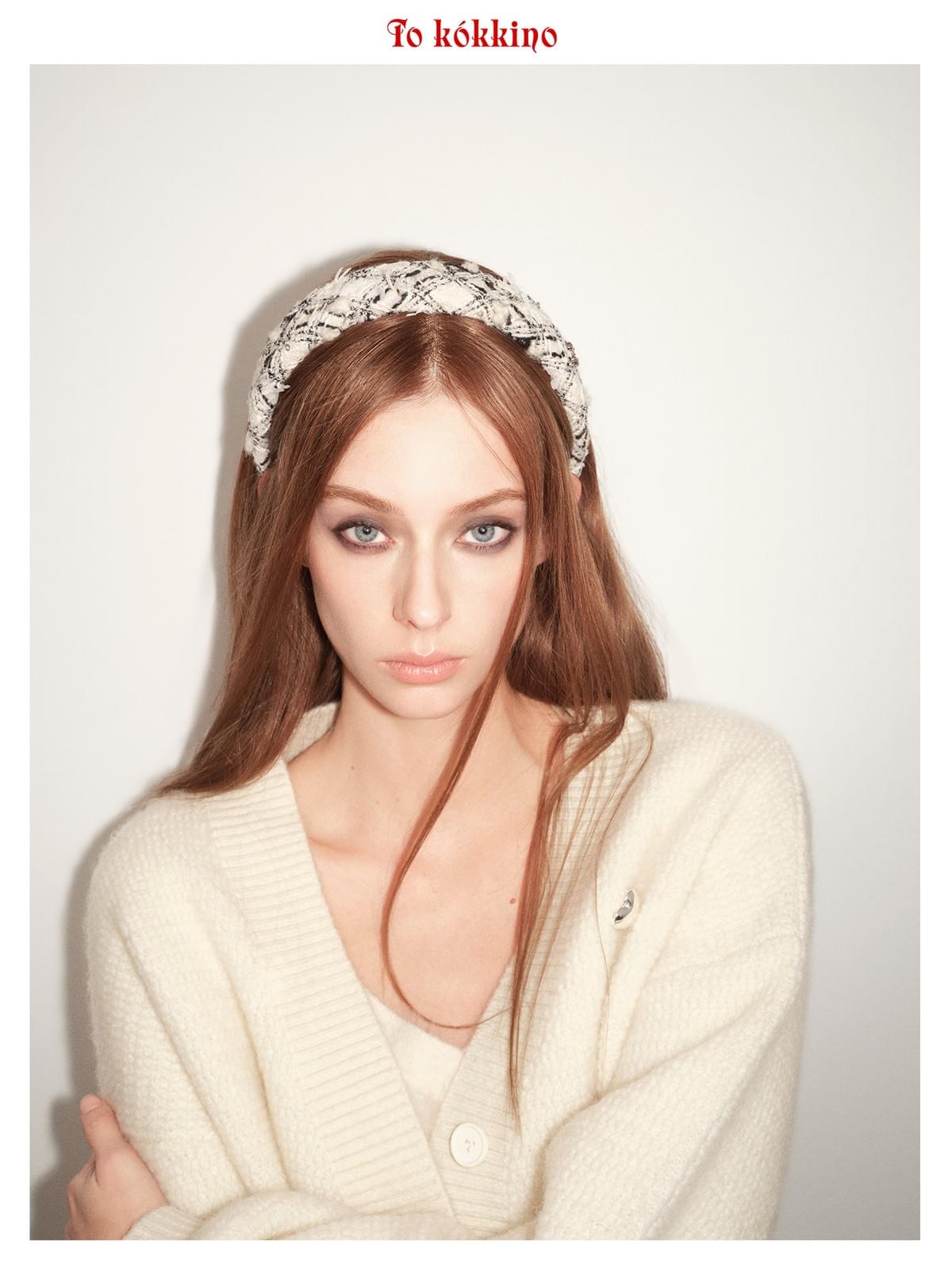 tokokkino*「Soft Arc」 Curved Stand Collar Wool Cardigan