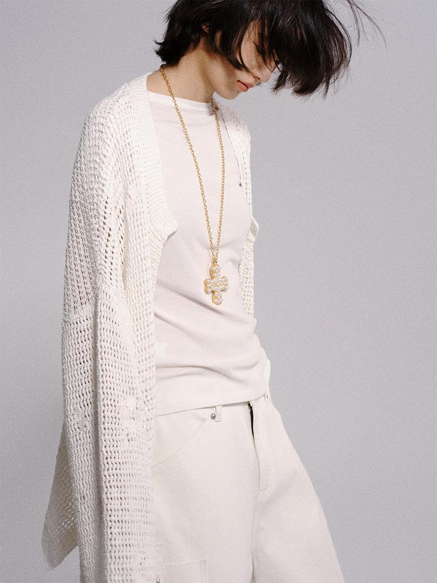 Tokokkino * pearl necklace with four bows