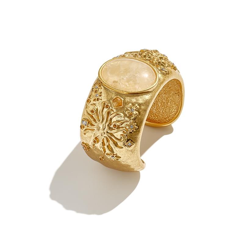 tokokkino*「Dual Celestial Bodies」Leo\Cancer Zodiac-themed Gem Wide Bracelet