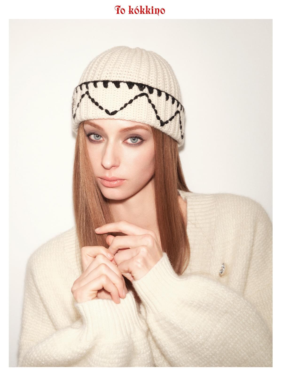 tokokkino*「Temperature-sensitive Stitching」 Embroidered Cuffed Beanie