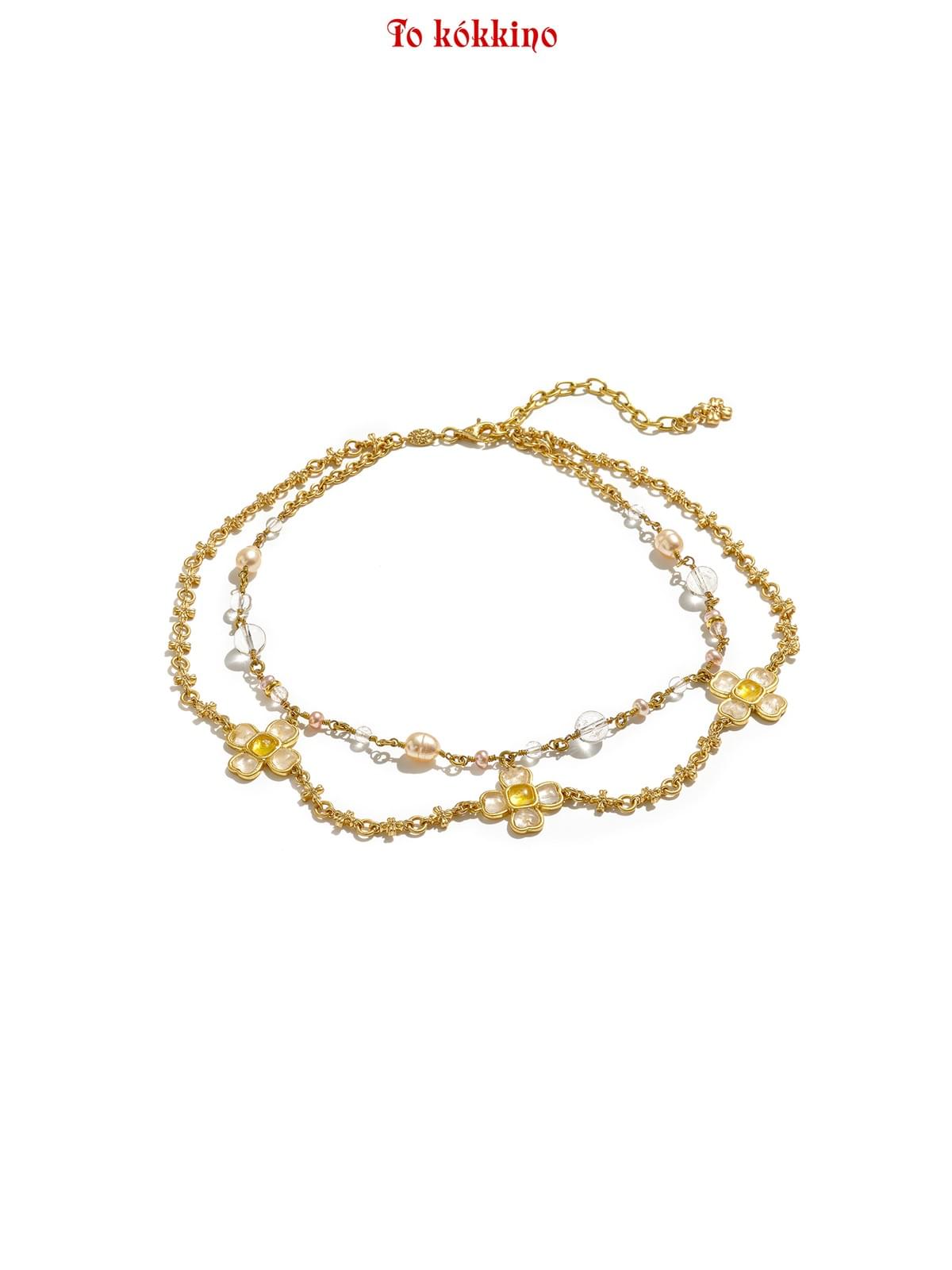 tokokkino*「Orbit」Baroque-style Gemstone Short Necklace