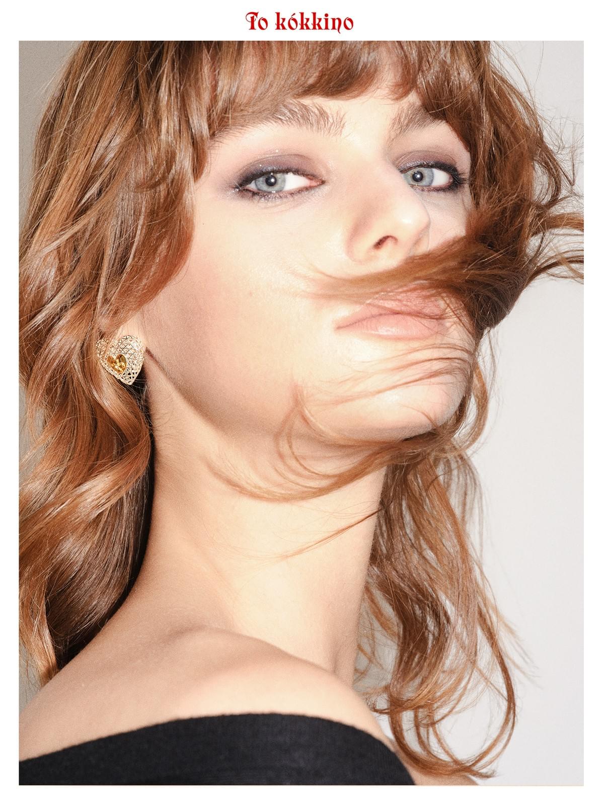 tokokkino*「Hollowed - out Heart」Heart - shaped Hollowed - out Two - tone Earrings