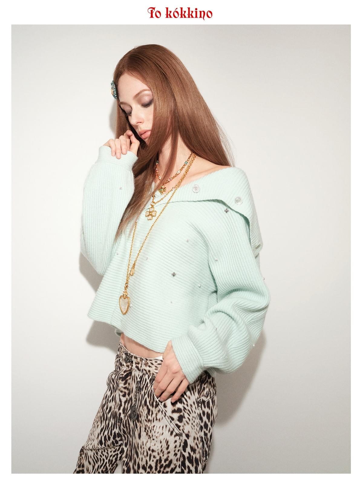 tokokkino*「Ocean Heart」White Crystal Heart-shaped Necklace