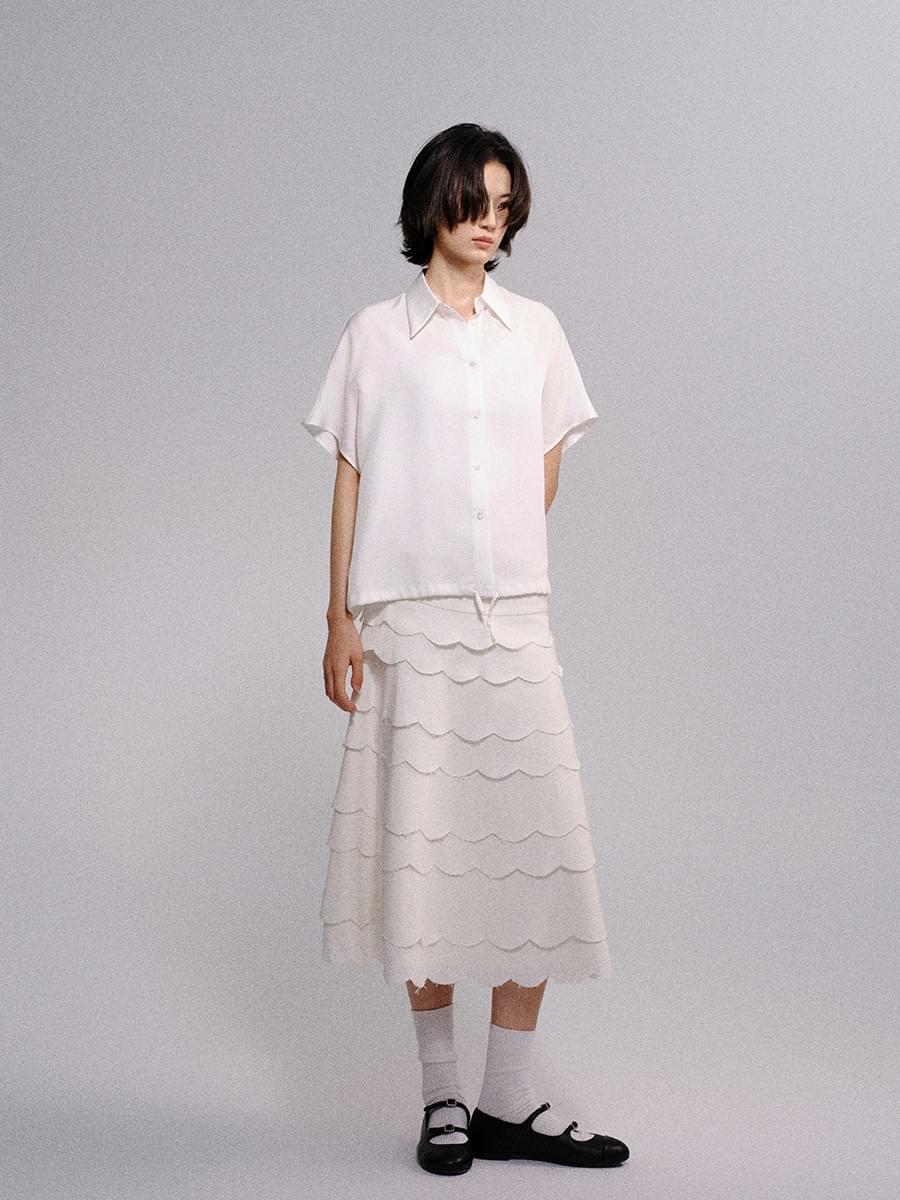 TOKOKKINO* Pure Silk Shell Shirt