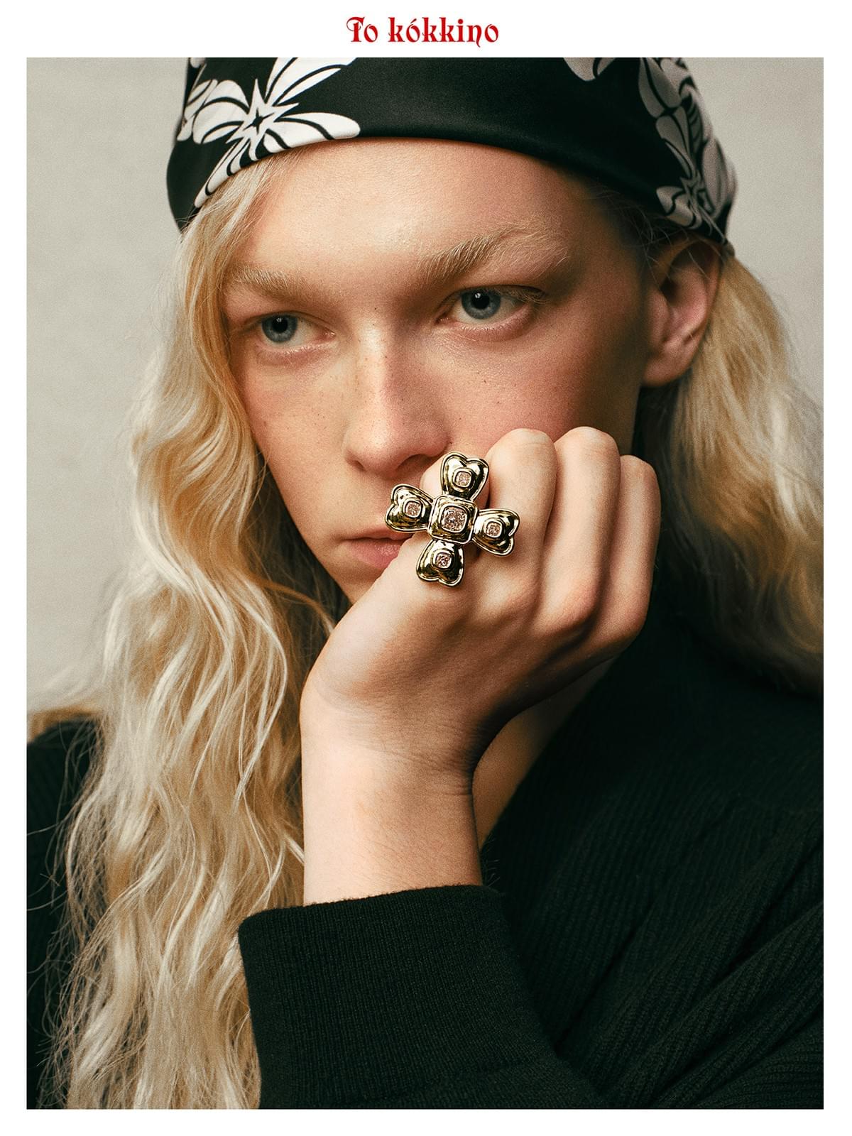 tokokkino* Champagne Gold Classic Four-Sided Bowknot Ring