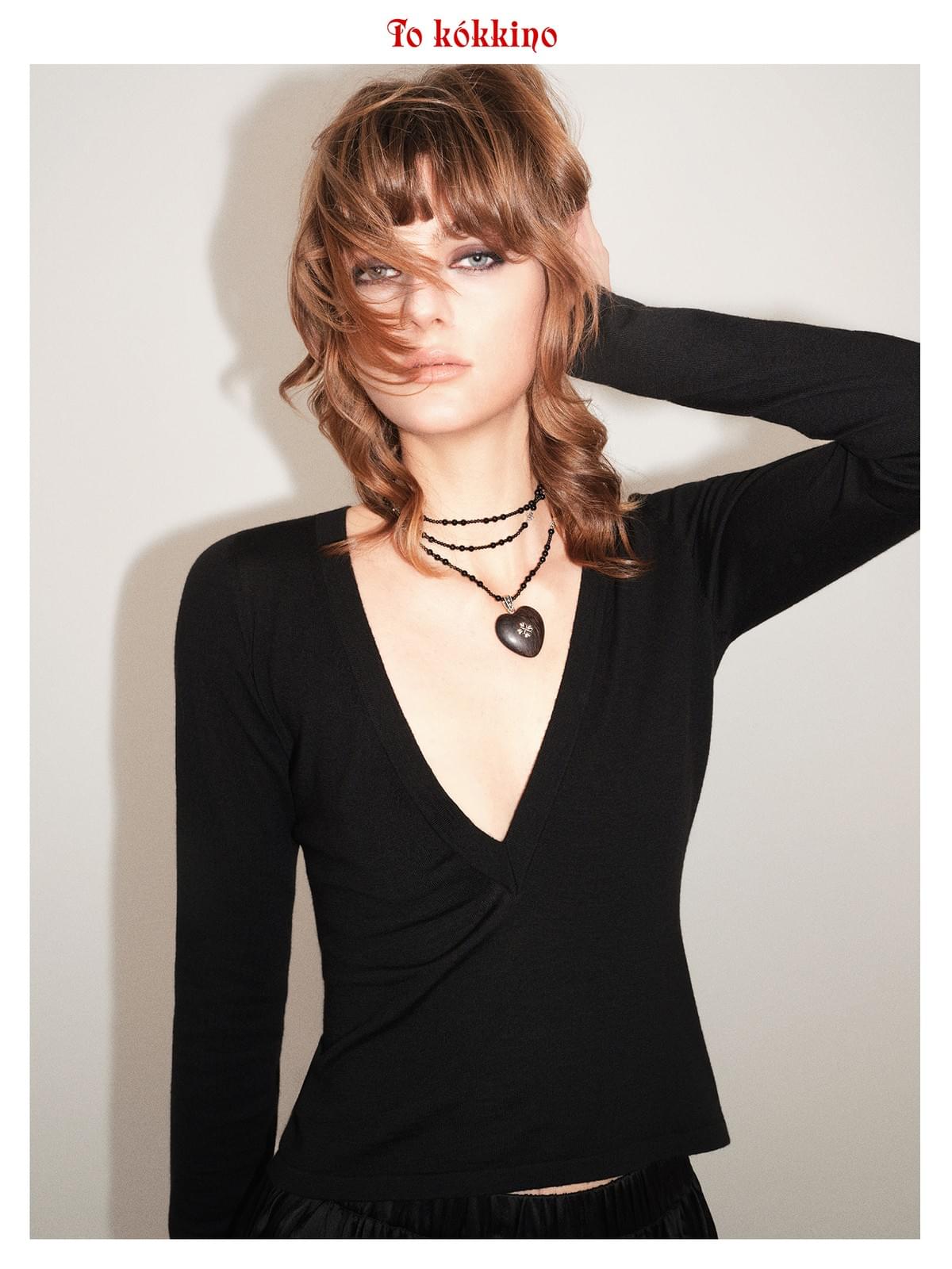 tokokkino*「Dark Series」Multi-way Wear Agate and Purple Gold Ebony Texture Long Necklace