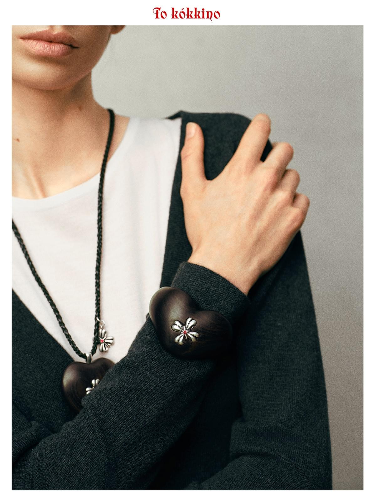 tokokkino* Purple Sandalwood Heart Bracelet