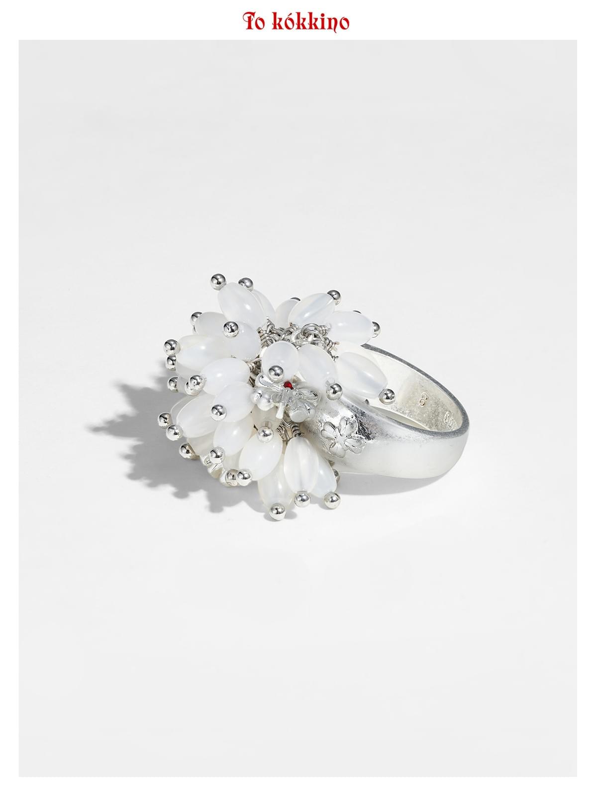 tokokkino* Firework Chalcedony Ring
