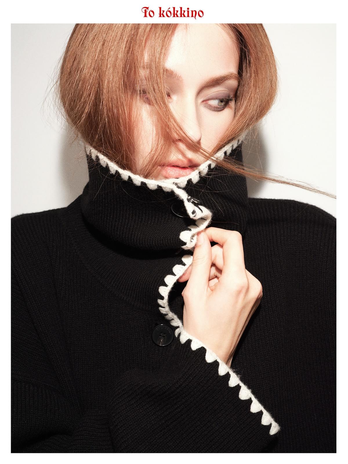 tokokkino*「Undercurrent」 Lapel Cashmere Oversized Sweater