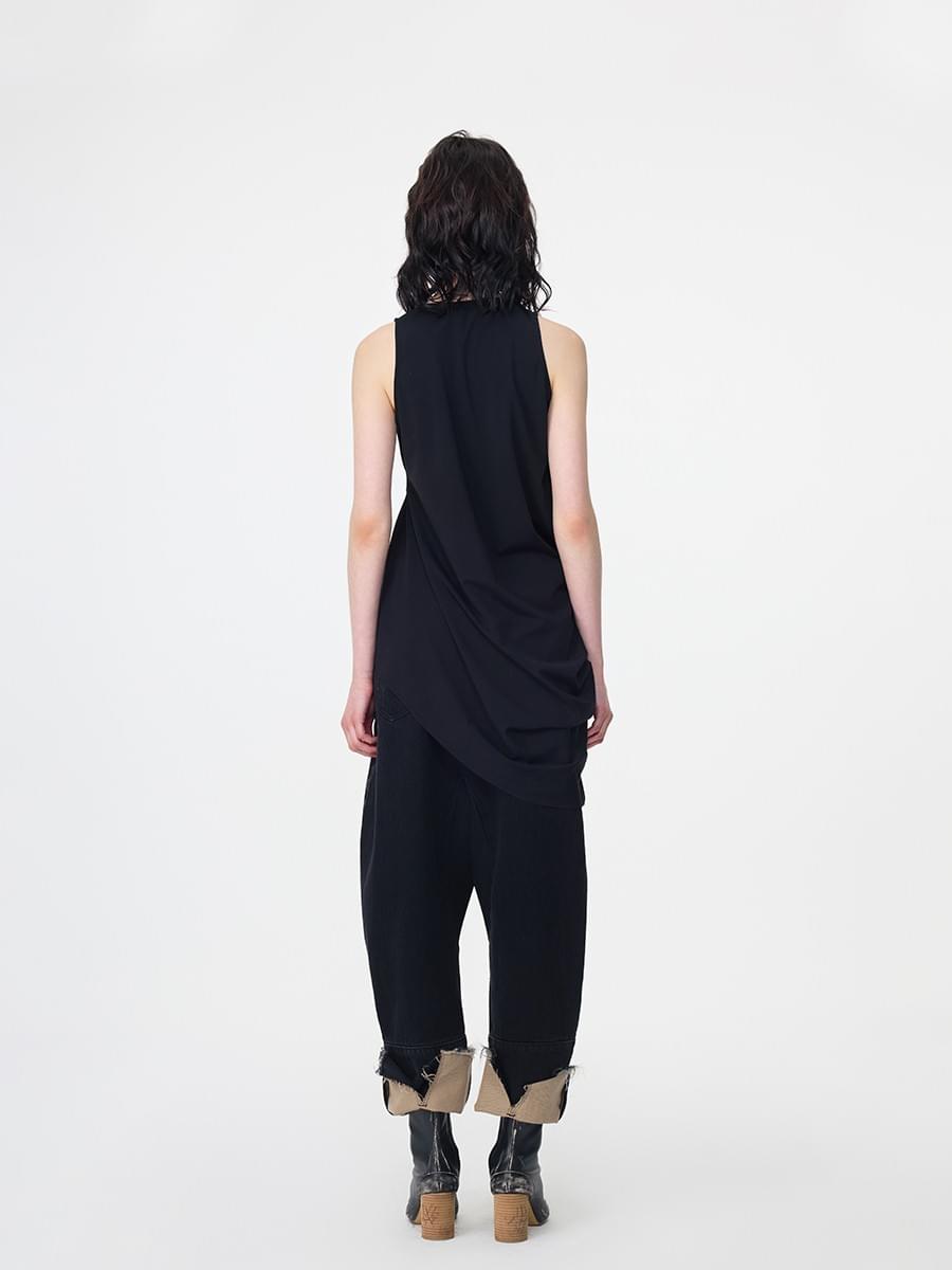 TOKOKKINO* Irregular Double-Layer Vest