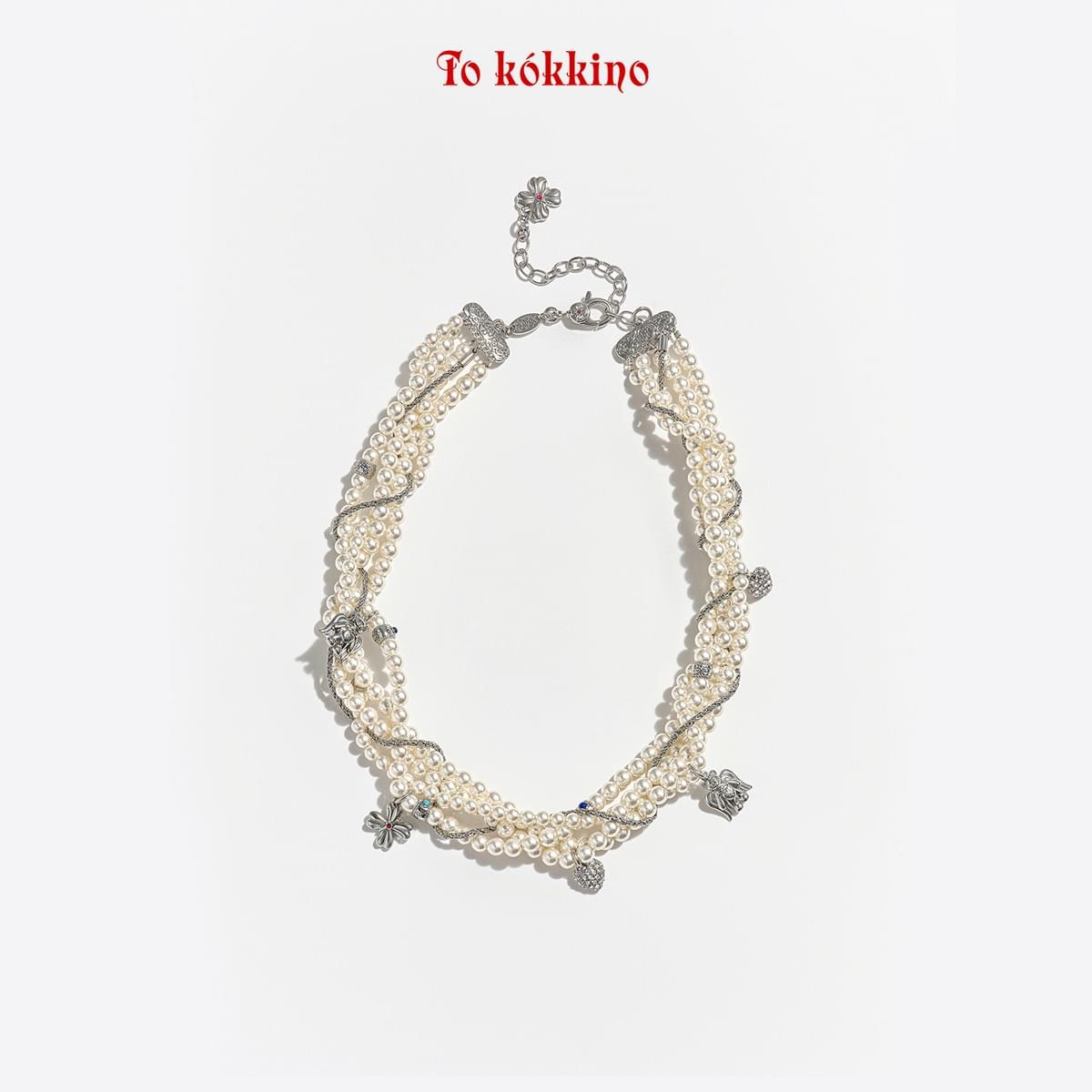 tokokkino* Pearl Bear Wrap Necklace
