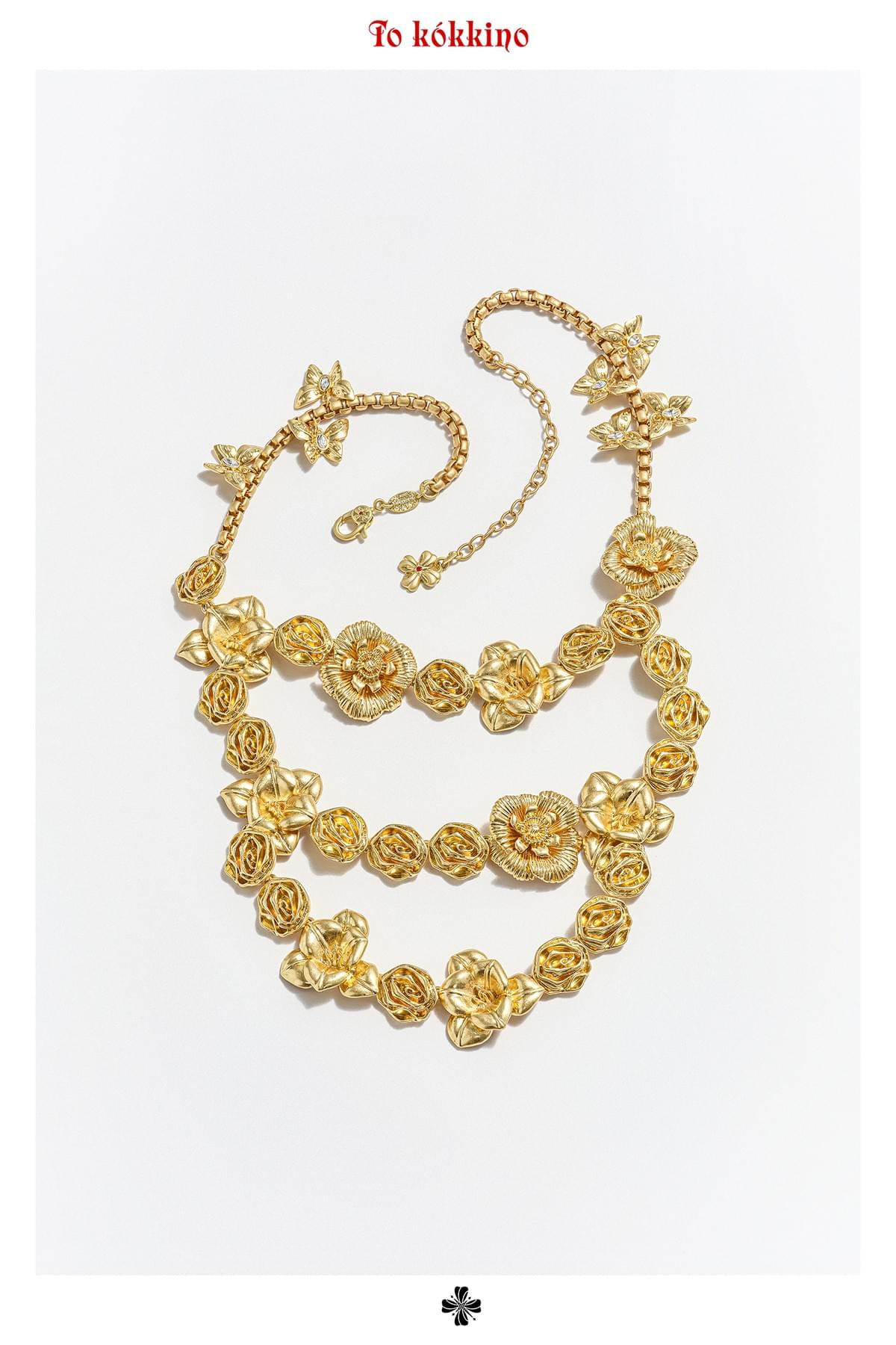 tokokkino* Floral Wreath Necklace