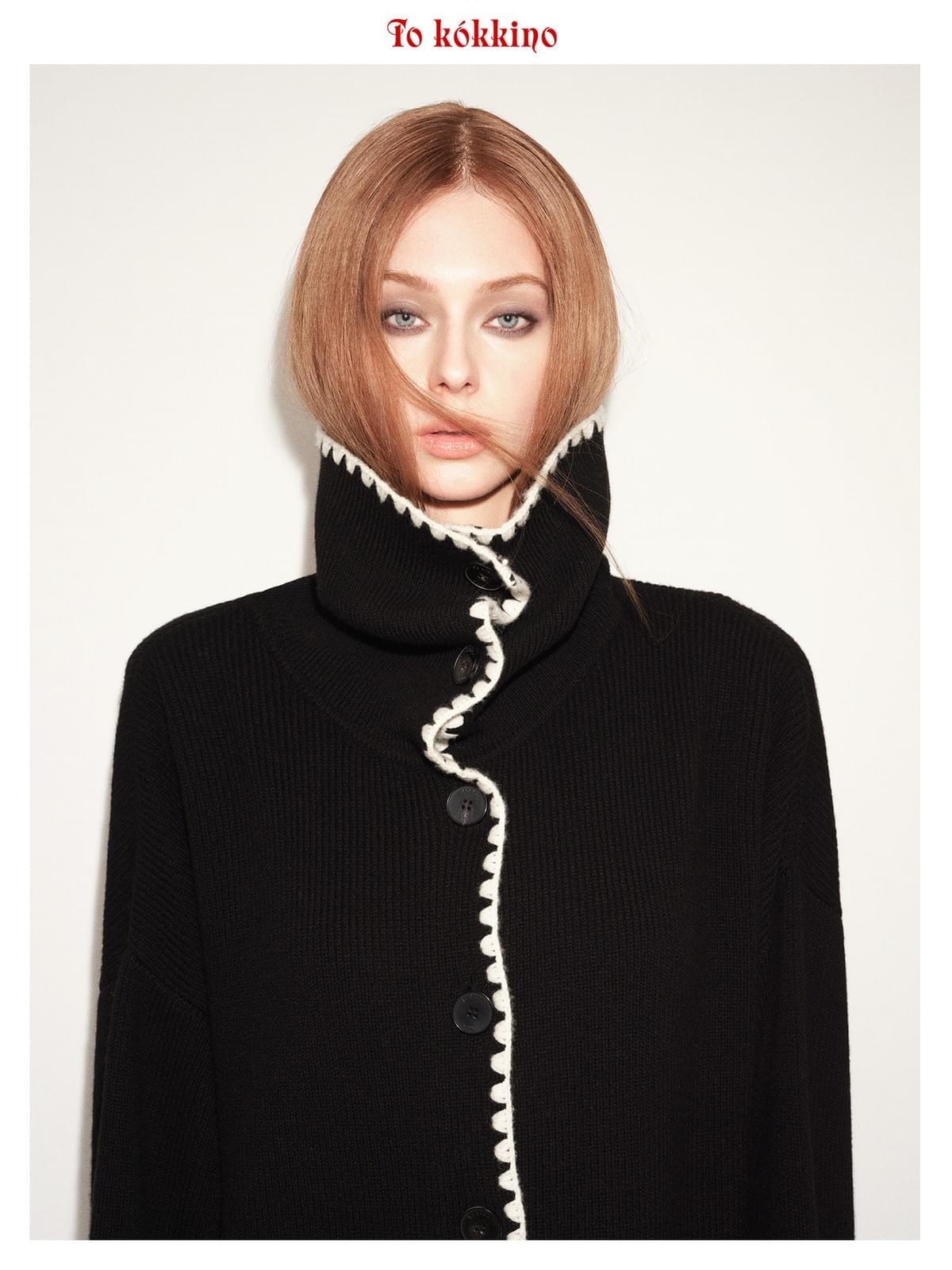 tokokkino*「Undercurrent」 Lapel Cashmere Oversized Sweater