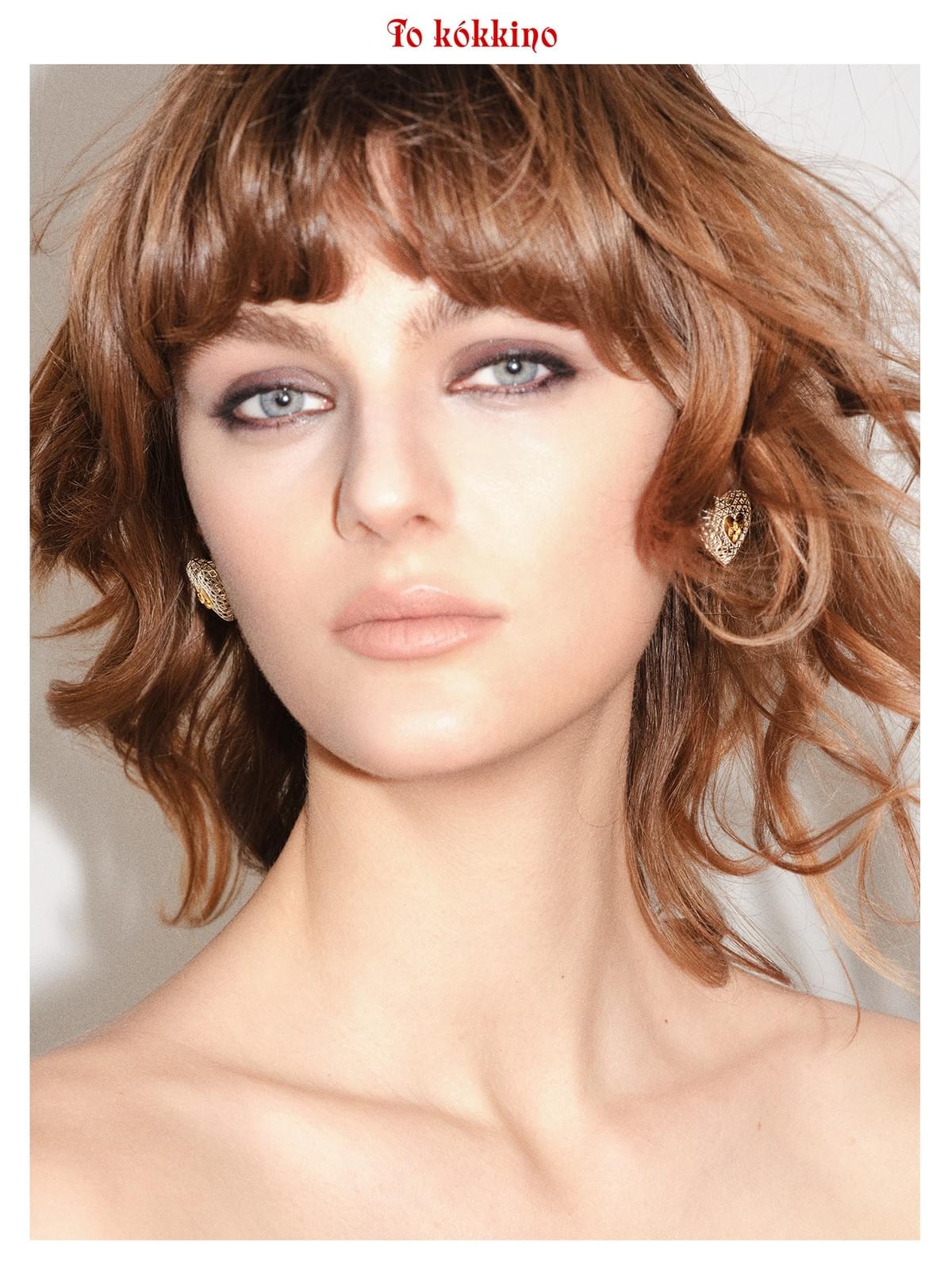 tokokkino*「Hollowed - out Heart」Heart - shaped Hollowed - out Two - tone Earrings