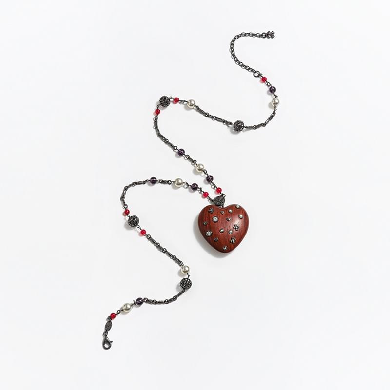 tokokkino* Starry Heart Wooden Necklace