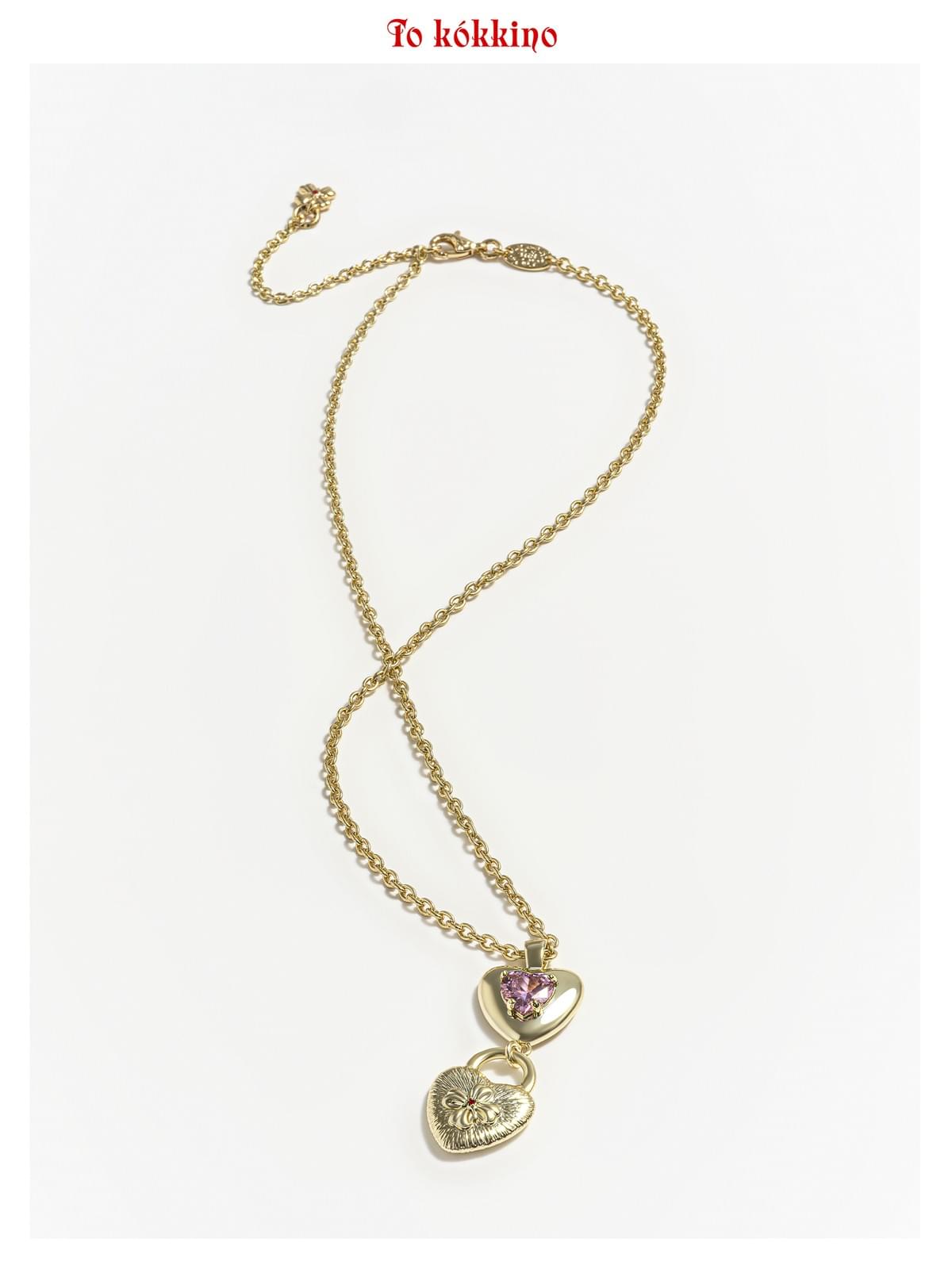 tokokkino* Double Heart Necklace