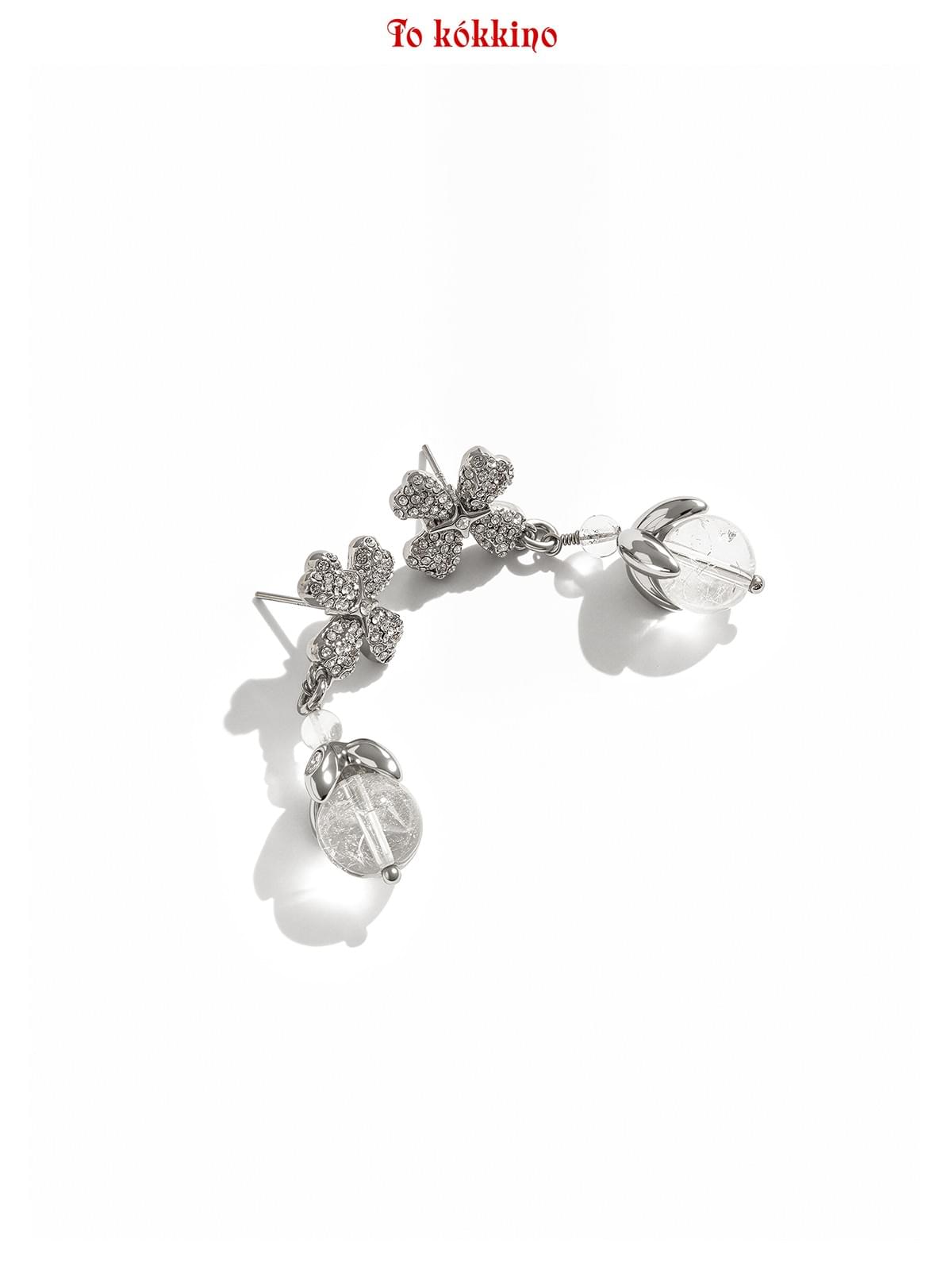 tokokkino「Graceful」Crystal & Diamond-Studded Stud Earrings