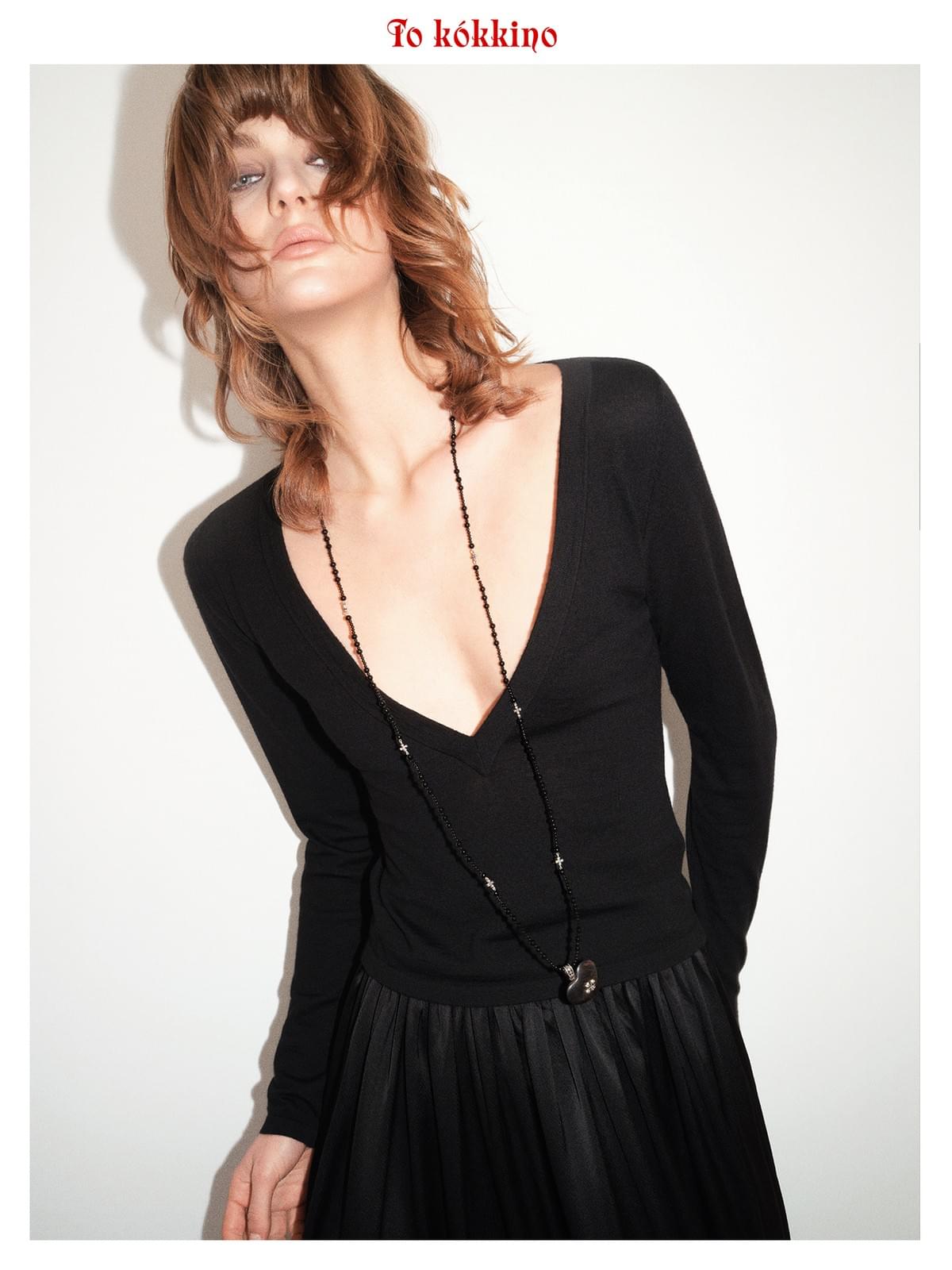 tokokkino*「Dark Series」Multi-way Wear Agate and Purple Gold Ebony Texture Long Necklace