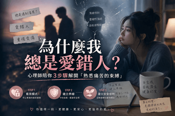 為什麼我總是愛錯人？心理師陪你3步驟解開「熟悉痛苦的束縛」｜邀請戀愛學