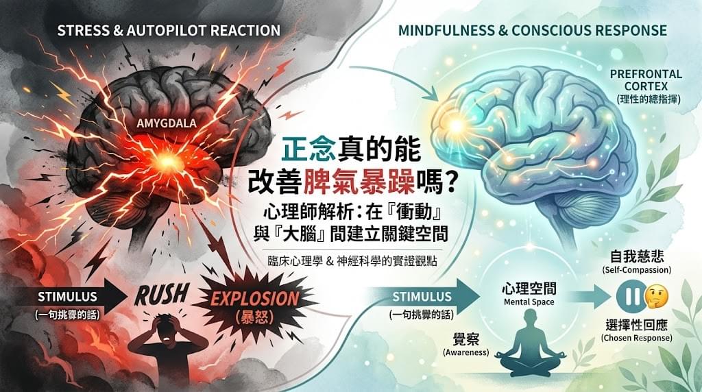 生氣時越克制越爆炸？心理師揭密：正念如何重塑杏仁核、提升情緒調節力
