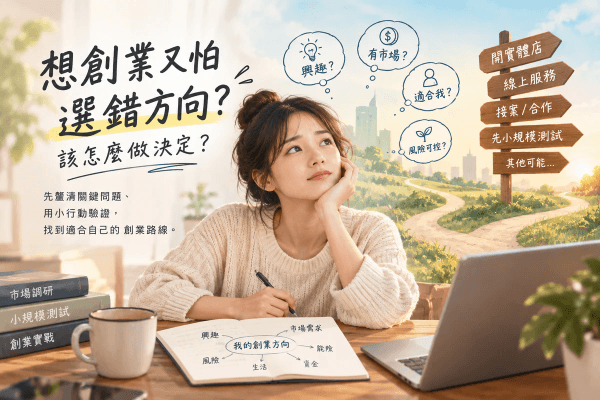 想創業又怕選錯方向，該怎麼做決定？