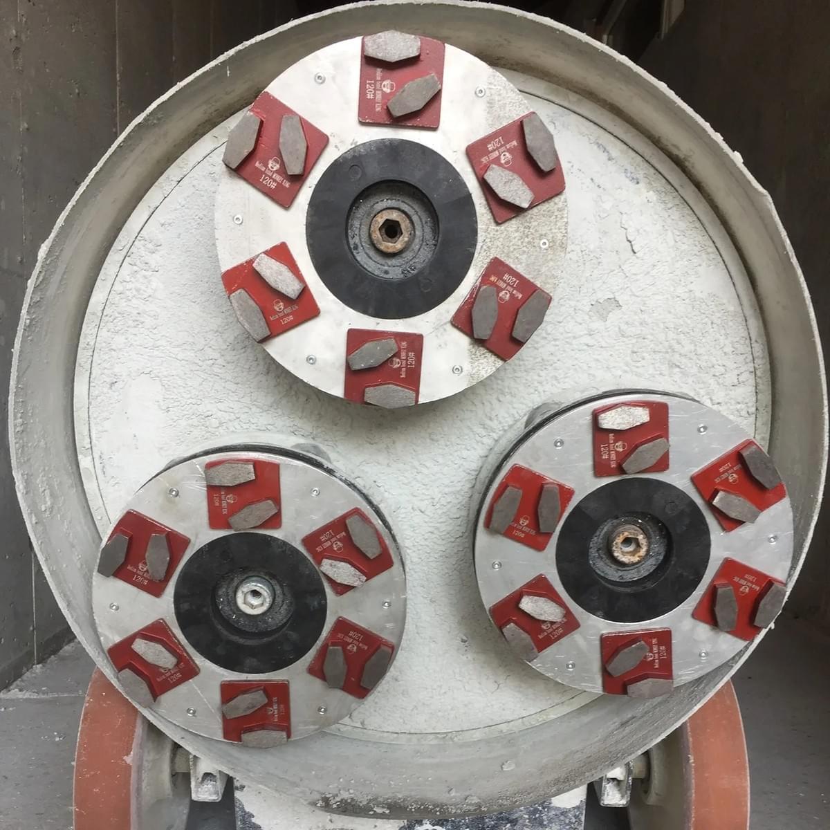 Redi Lock Diamond Grinding Shoes Disc with Two Drum Segments for Concrete and Terrazzo Floor Husqvar