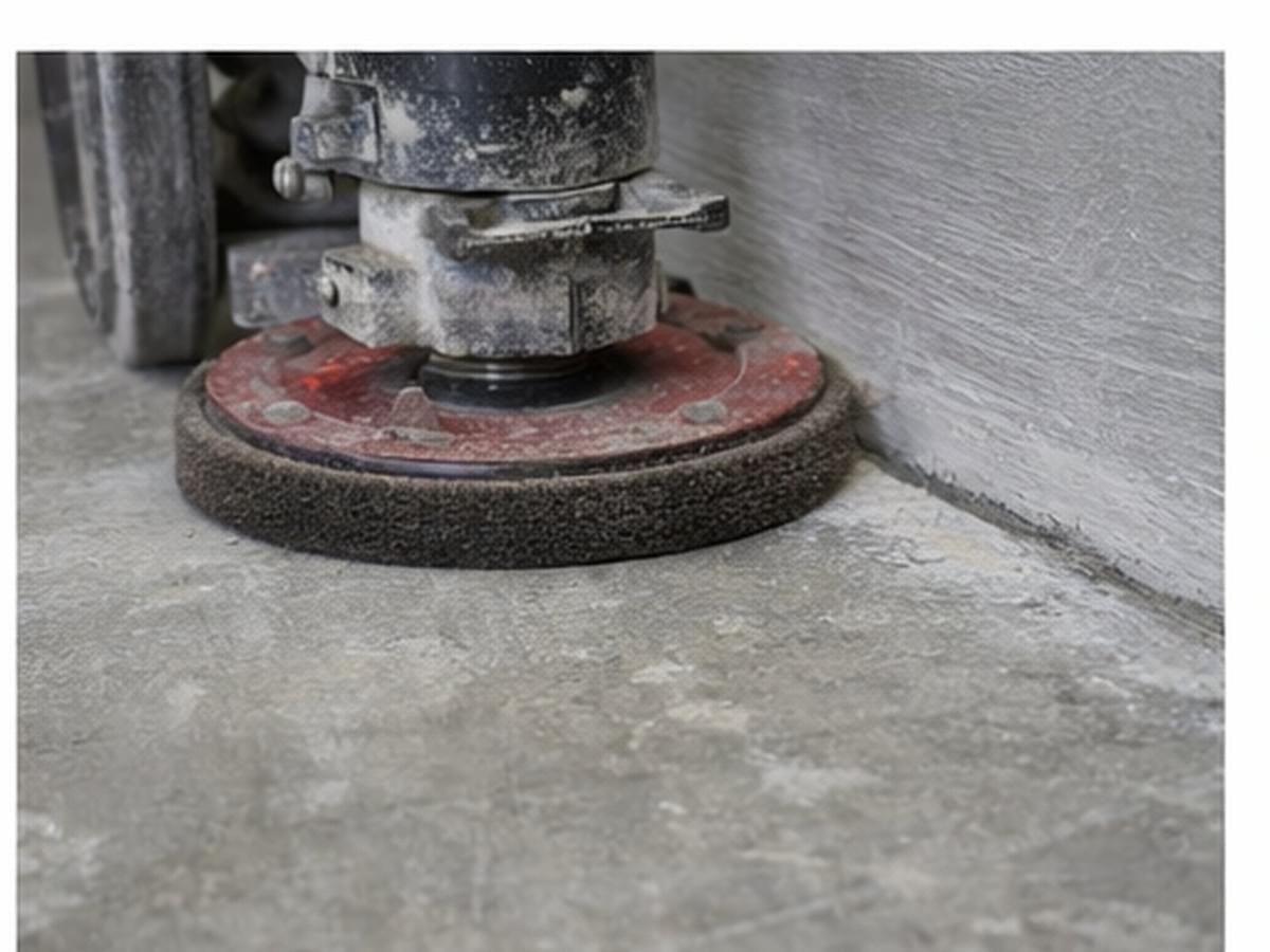 Concrete floor polishing with diamond polishing pad