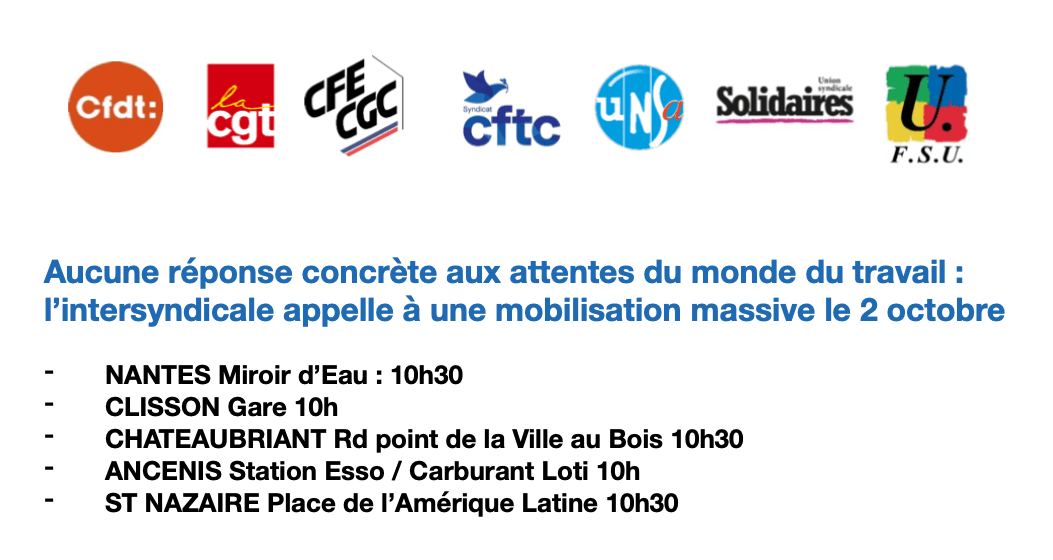 CFTC JEUDI 2 OCTOBRE 2025 MOBILISATION MASSIVE