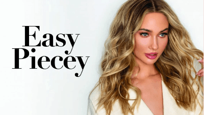 Person with shoulder-length wavy blonde hair styled in a textured, piecey look beside the text “Easy Piecey.” Person with shoulder-length wavy blonde hair styled in a textured, piecey look beside the text “Easy Piecey.”
