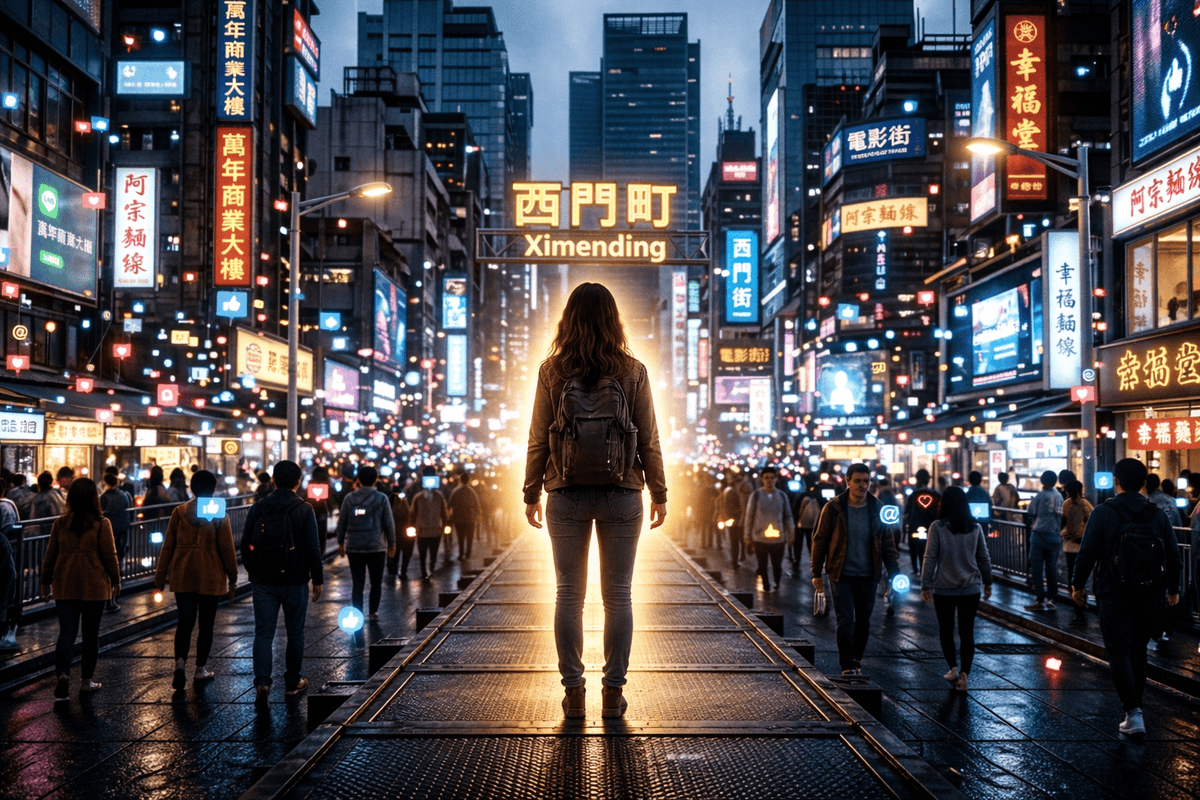 站在西門町的街頭，萬年大樓的霓虹與無數數位招牌交織成一片喧囂，就像現代品牌的生存現況：我們被無數的讚、心、與通知包圍，卻往往在噪音中丟失了自己。如果品牌沒有信仰，那這一切光鮮亮麗的曝光，都只是在消耗受眾的注意力，而非點燃他們的靈魂。