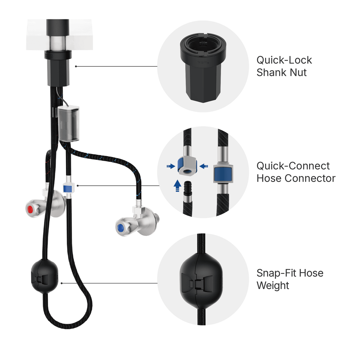 From handle control to hands-free activation. Infrared sensor for wave on/off, and pull-start sensor to start when pulled and stop when released. Two intuitive triggers, one faucet.