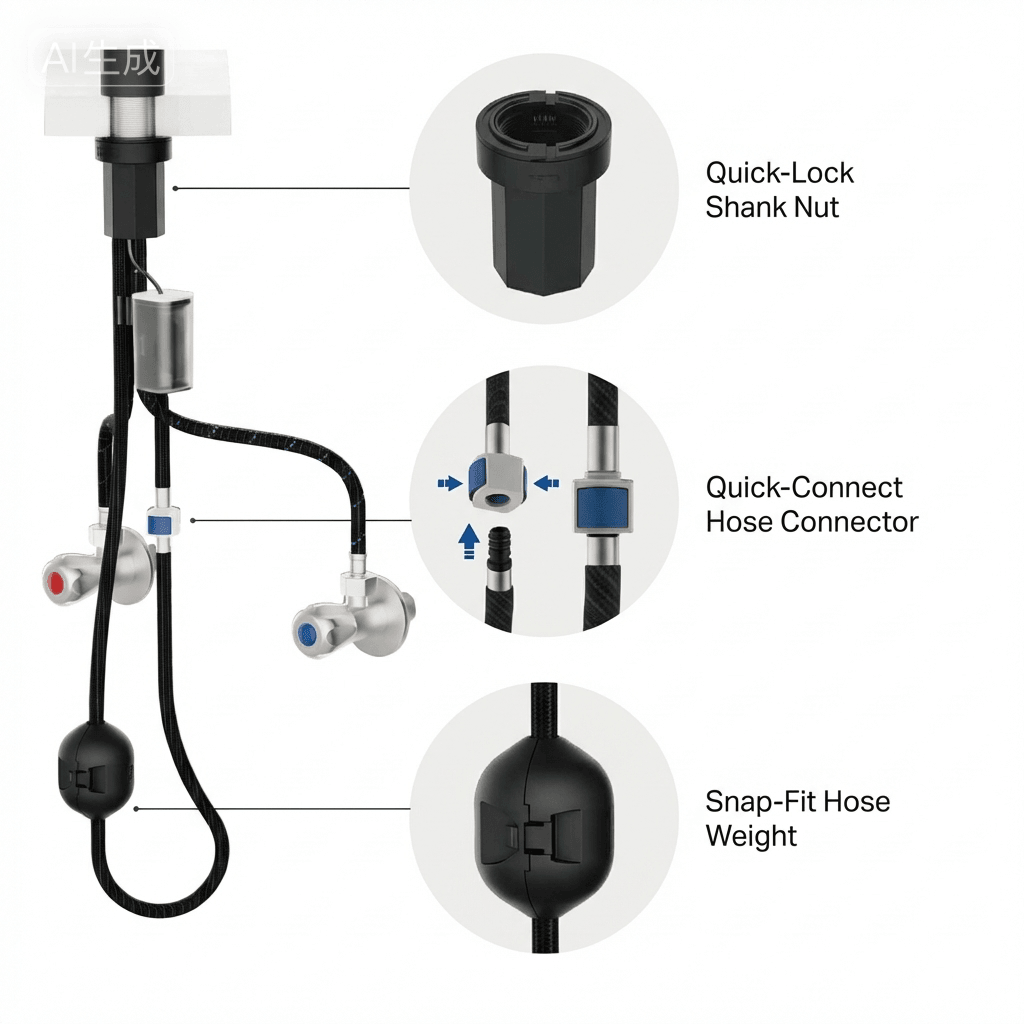 From handle control to hands-free activation. Infrared sensor for wave on/off, and pull-start sensor to start when pulled and stop when released. Two intuitive triggers, one faucet.