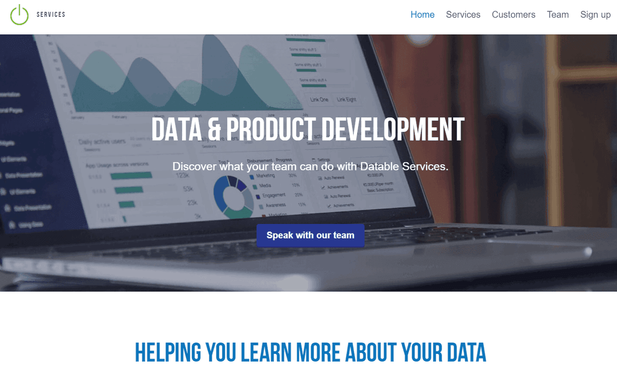 来自 Datable Services 的网站