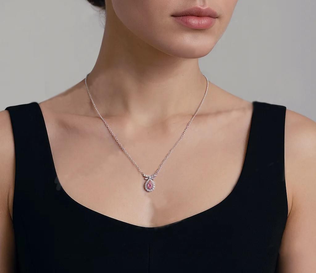 鉑金雙色五葉草鑽石耳環-緋心