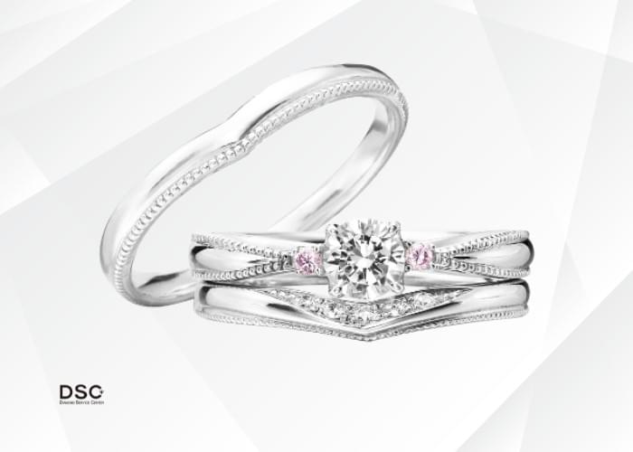 DSC 鑽石 結婚套戒組 求婚鑽戒與結婚對戒組合 展現細緻鑲嵌工藝與真愛誓約