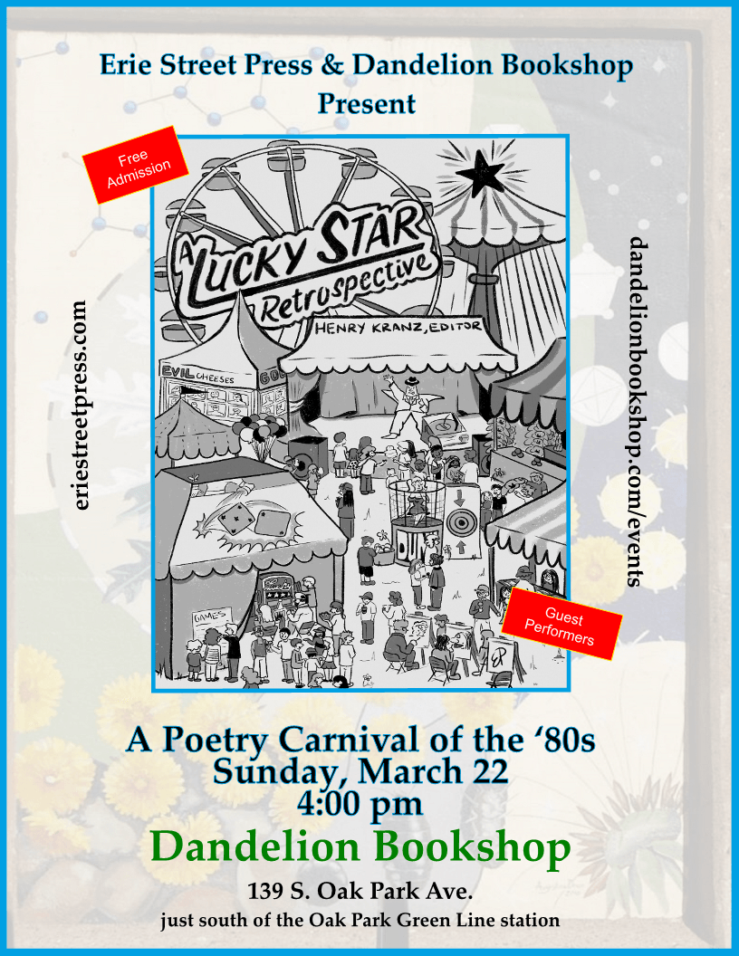 Poetry reading at Dandelion Bookshop to a standing room only audience.