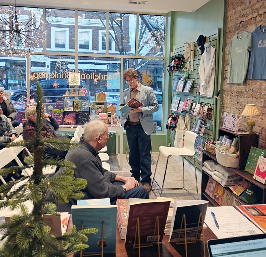 Poetry reading at Dandelion Bookshop to a standing room only audience.