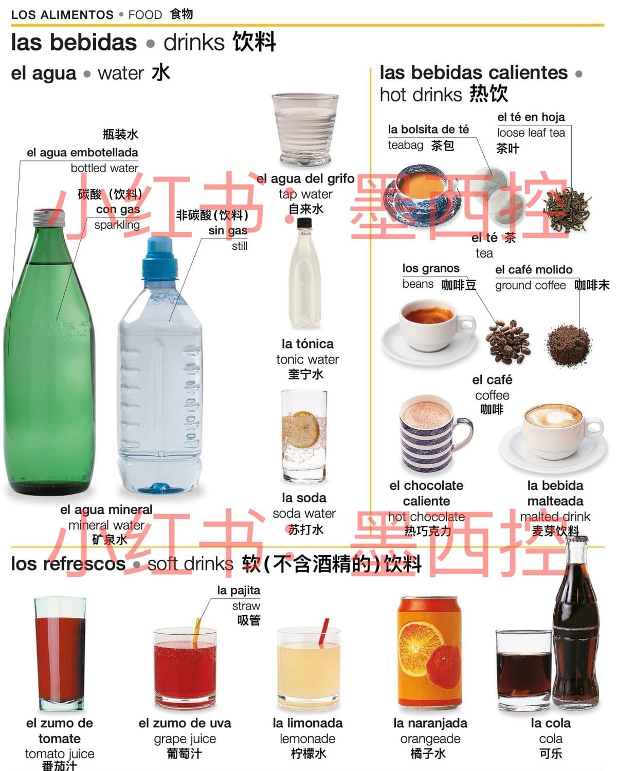水、软（不含酒精的）饮料。