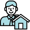 Icon showing keys and clipboard to represent property management