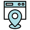 Icon of a map pin and location marker representing local SEO and business listing optimization