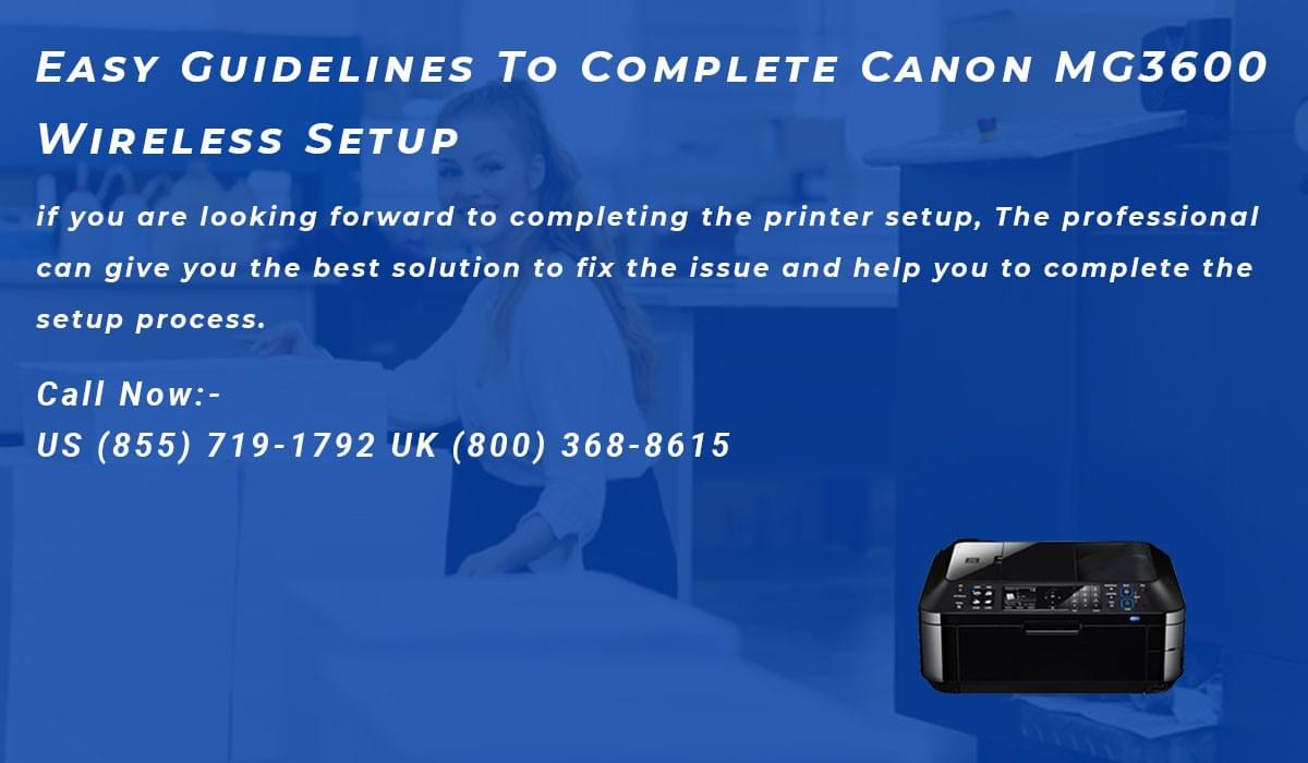 Canon MG3600 Wireless Setup