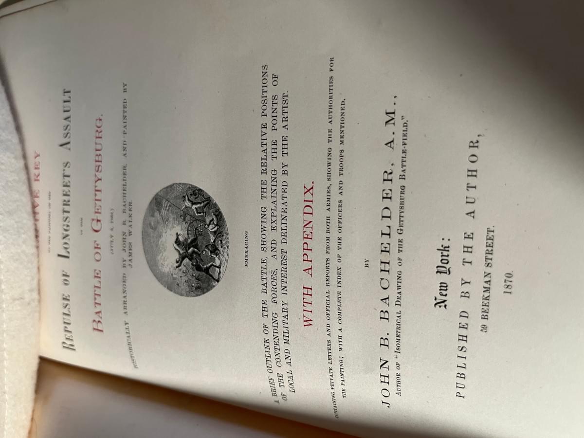 Gettsyburg Rare Book - Red Leather with Gold Edged Pages - First Edition 1870 by John Bachelder