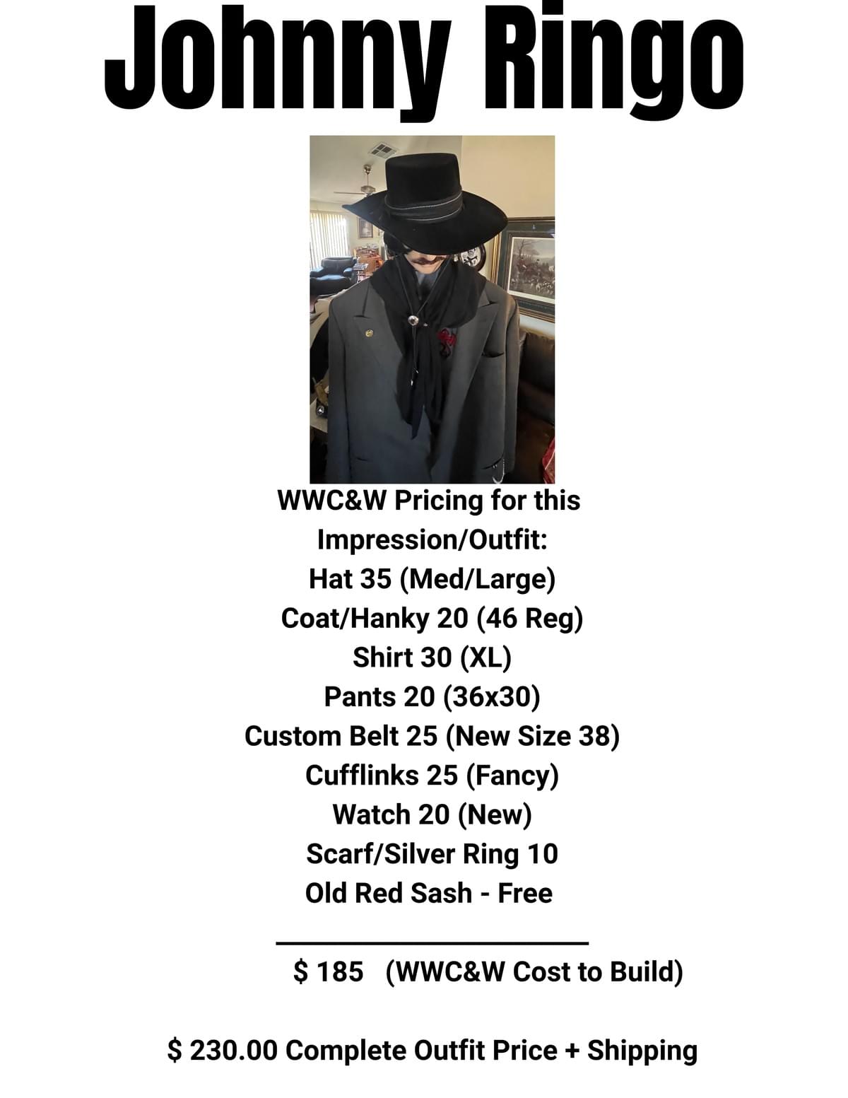 Outfit Inventory Item #4 - Johnny Ringo