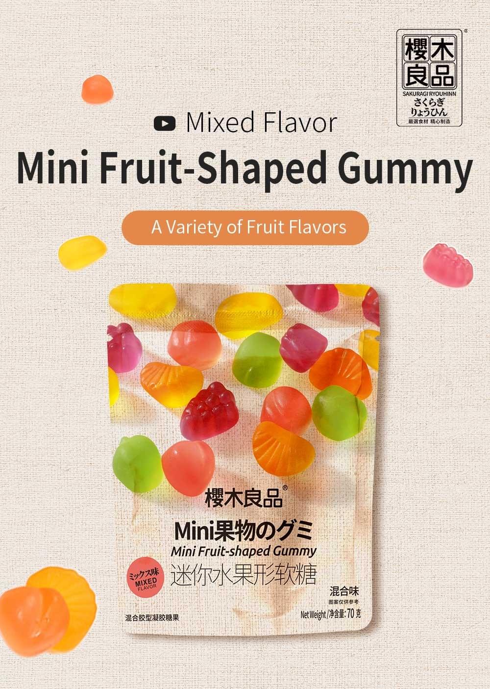 Mini Fruit-Shaped Gummy (Mixed Flavor) 70g