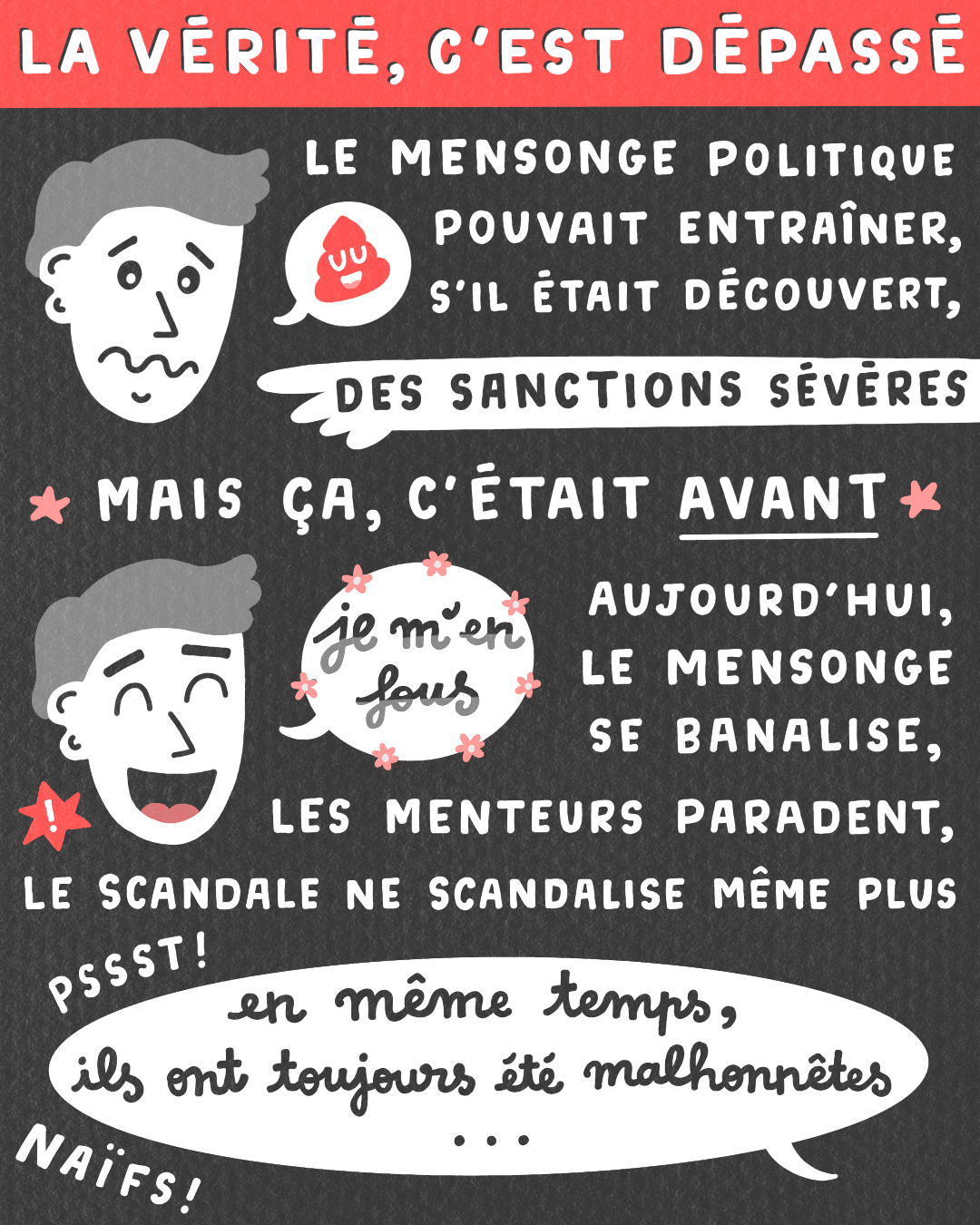 facilitation graphique, facilitation visuelle, sketchnotes, infographie, hélène pouille, logocratie, démocratie, post-vérité, clément viktorovitch