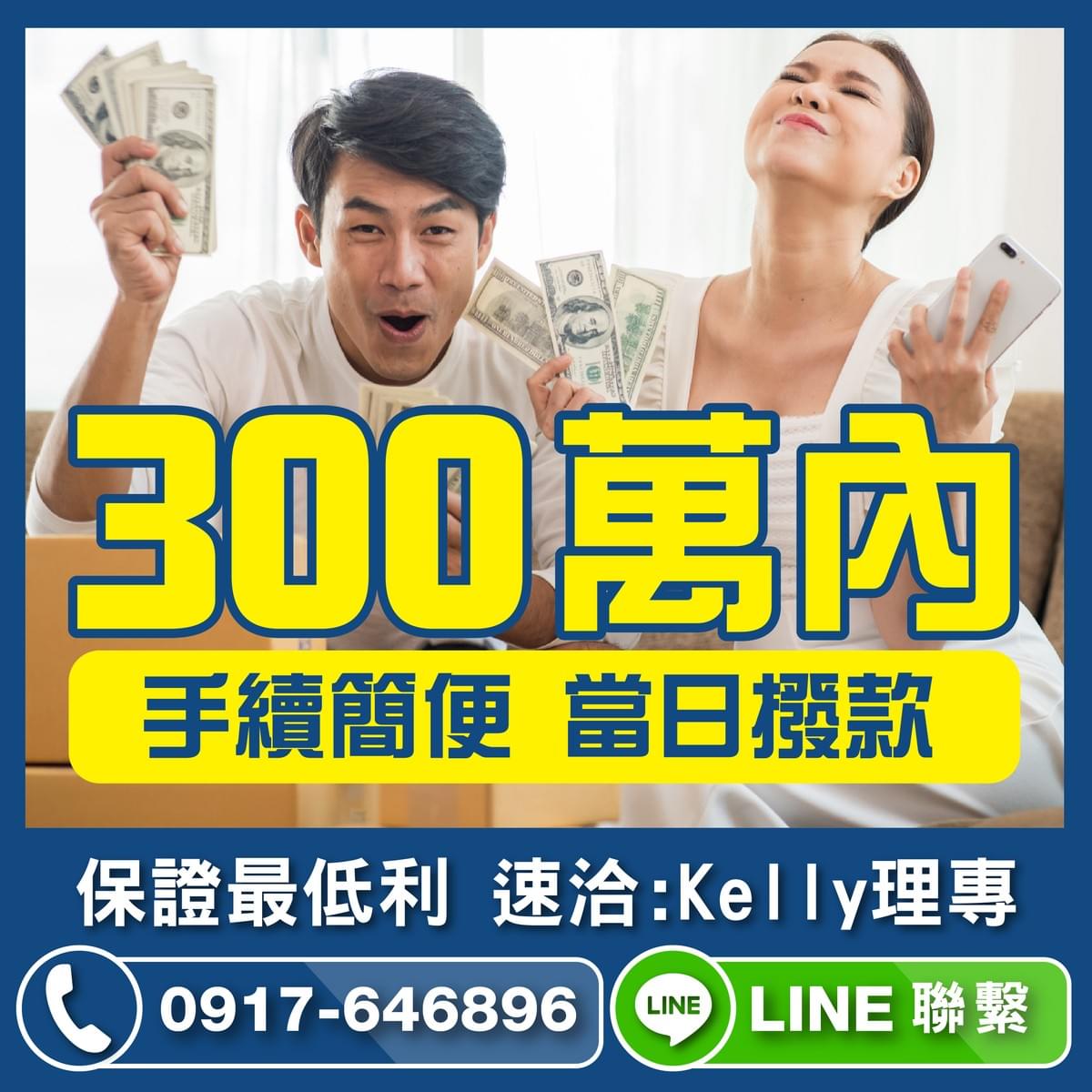 300萬內手續簡便 當日撥款