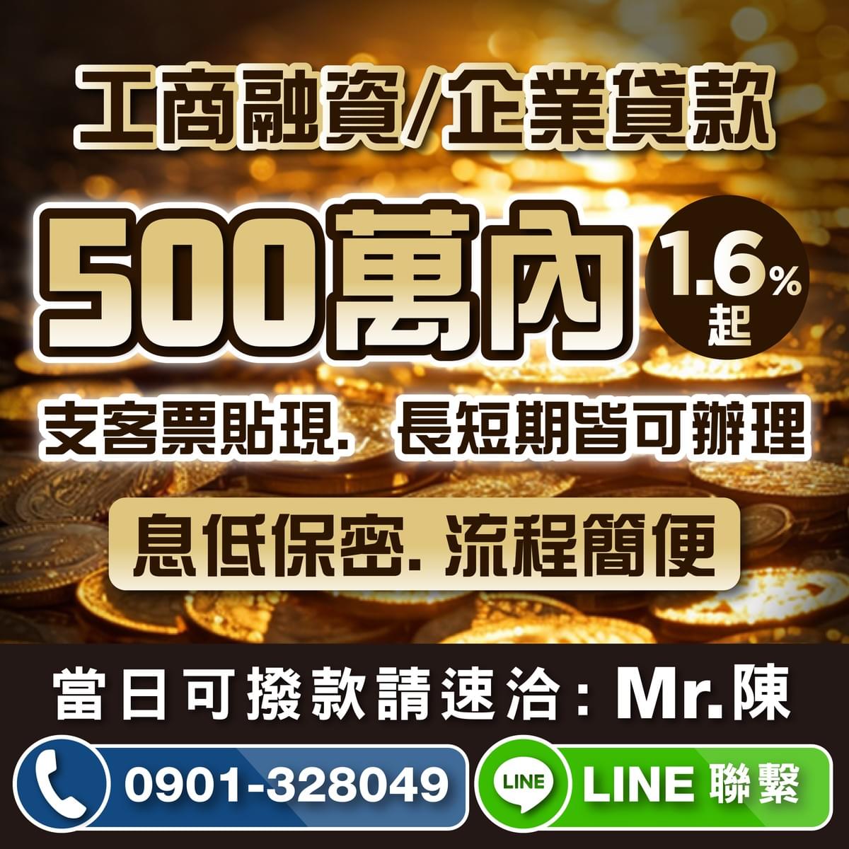 500萬內1.6%起，長短期皆可辦理
