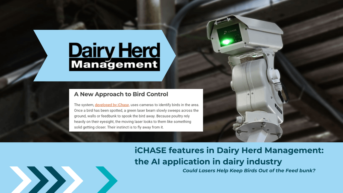 The growing interests in dairy industries: The AI Bird repeller helps deter the birds, reported by the media Dairy Herd Management.