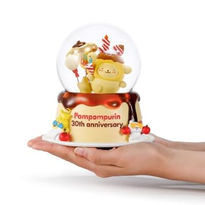 ]官方授權布丁狗30周年限定收藏 燈光 水晶球音樂盒